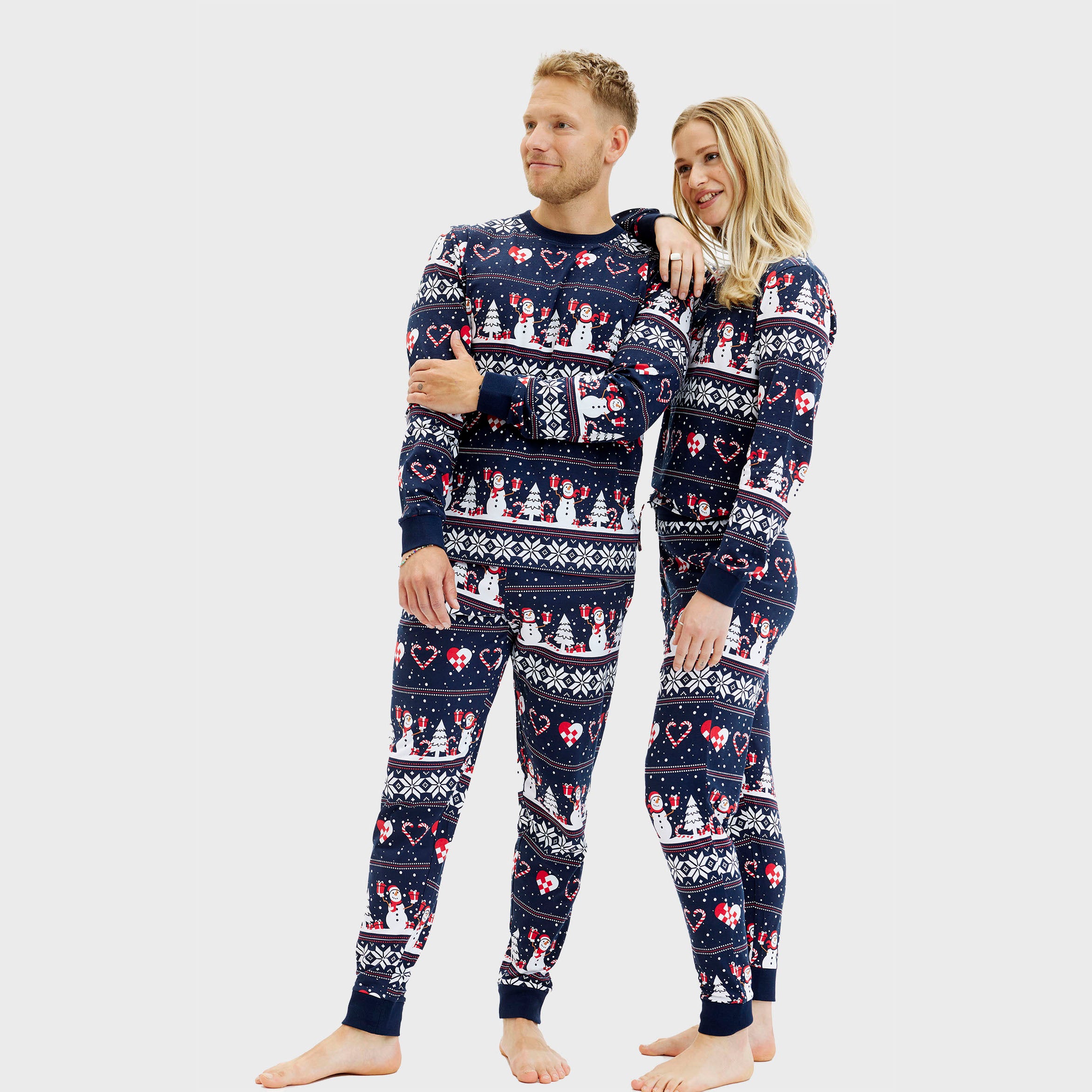 Kersthart Kerstpyjama Navy - Dames.